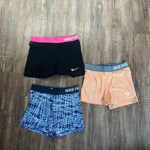 Nike Women's Shorts Trio - Black, Orange, Blue